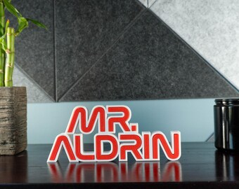 3D Printed Desk Name Plate – NASA-Inspired Font for Teachers, Coaches & Space Enthusiasts