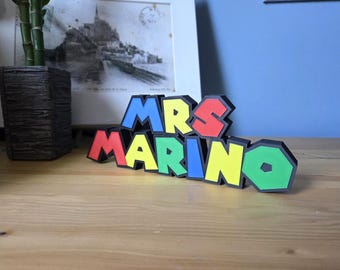 Custom Retro Gamer Name Plate – 3D Printed Game-Inspired Desk Sign