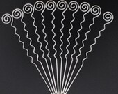 Wavy 5.1 quot Hair Stick with Spiral Head Gold Silver Antique Brass (10pc Set)