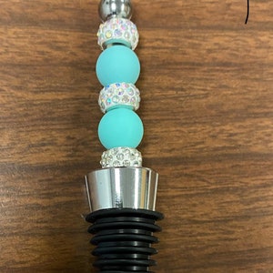 Beaded wine bottle stopper