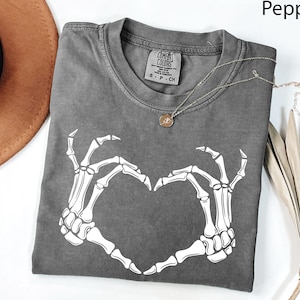 Comfort Colors® Skeleton Hand Shirt, Skeleton Halloween Shirt, Womens Halloween Shirt, Spooky Season Shirt, Halloween Gift