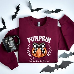 Pumpkin Season Shirt, Cute Fall Sweatshirt, Thanksgiving Shirt, Spooky Season Shirt, Pumpkin Coquette Shirt,Autumn Sweatshirt Gift
