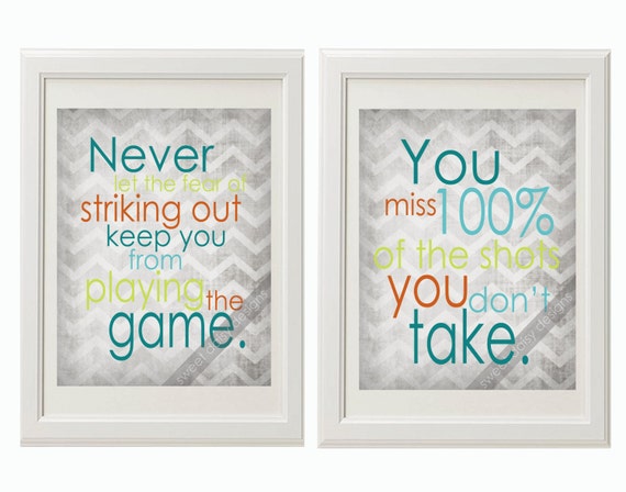 Items similar to Sport Quotes, PRINTABLE Wall Art Set of 2 Sport Quotes ...
