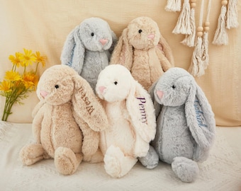 Personalized Plush Bunny, Embroidered Name, Nursery Decor