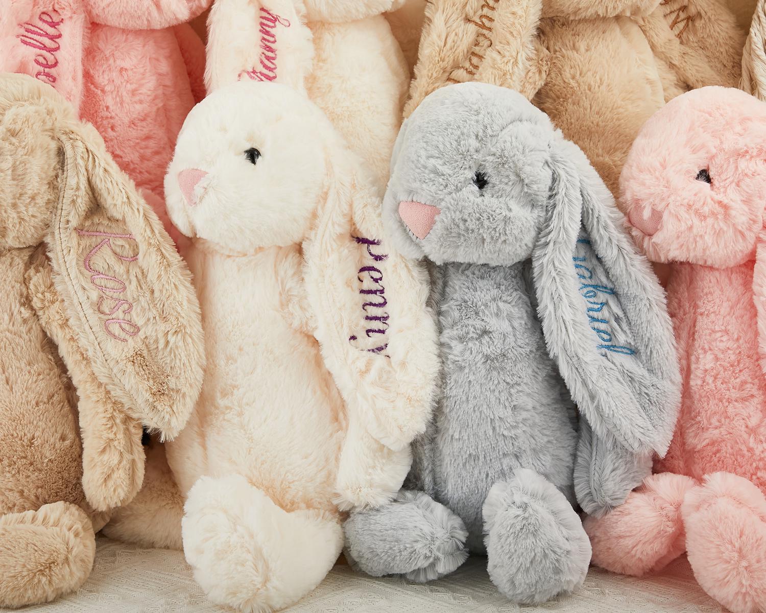 DRAJOIN Custom Bunny Stuffed Animal, Personalized Stuffed