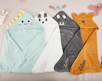 Toalla de baño con capucha para bebé personalizada con nombre, toalla de baño suave para bebé, regalo para baby shower de recién nacido, regalos de Navidad, regalos para baby shower, regalo para niños