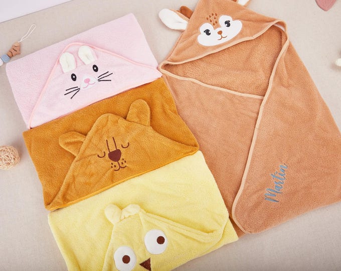 Baby hooded bath towel, baby soft bath towel, custom newborn baby shower gift, unique baby shower or Easter keepsake,Christmas Gift