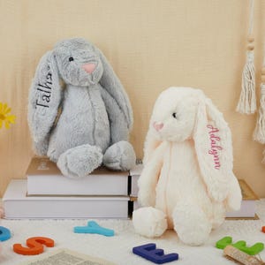 Personalised Bunny Rabbit Toy,Personalized Embroidered Bunny Rabbit, Custom Monogrammed Bunny Rabbit,Bunny Soft Plush Toy,Fluffy Bunny gifts