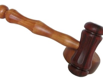 Gavel of Padauk and Curly Cherry/ Law Graduation/Graduation Gift/Son or Daughter/Bar Graduate/First Gavel/Retirement Gift/