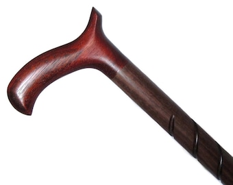 Walking Cane of Walnut and Exotic Padauk Wood/Strong Sturdy Cane/Comfortable Handle/Painful Hands/Arthritic Hands/Manly Cane/Very Masculine