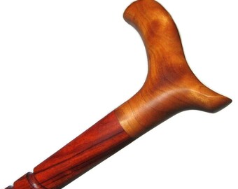 Stunning Walking Cane/Padauk and Cherry/Exotic Hardwood/Very Manly/Thicker Stock/Comfortable Cane/Thick Stock/Very Masculine/Manly Cane