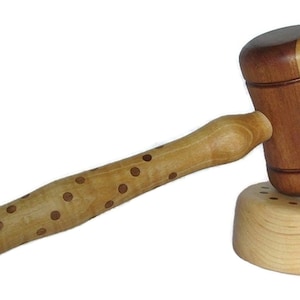 Round Head Gavel/Exotic Sapele and Maple/Judge Gavel/Law Student/First Gavel/Retirement Gift/Inlay on Block/Bar Graduate