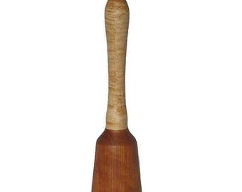 Wood Potato Masher/Cherry and Curly Maple/Large Pestle/Kitchen Tool/Vegetable Masher/Bean Masher/Garlic and Spice Crusher/Handy