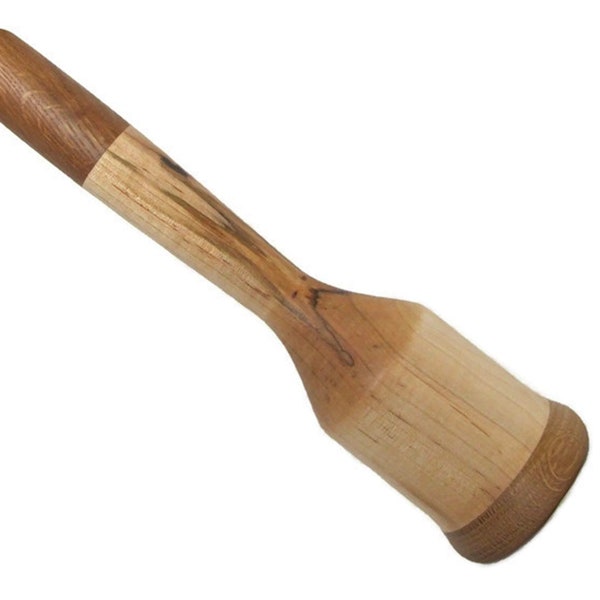 Potato Masher - Large Pestle  -  Handy Kitchen Tool - Time Saver- Easy to Clean - Maple and Oak - Nice Looking - Affordable Gift - Gadgets