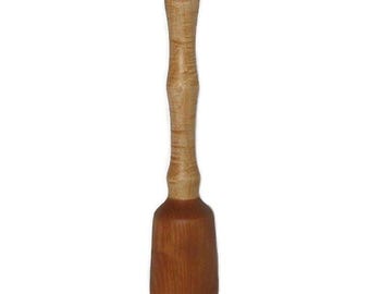 Wood Potato Masher/Cherry and Curly Maple/Large Pestle/Kitchen Tool/Vegetable Masher/Bean Masher/Garlic and Spice Crusher