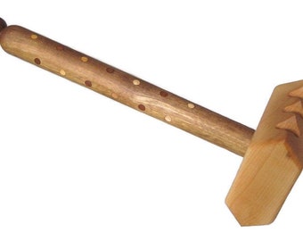 Tenderizer/Pestle/Meats/Hard Maple and Walnut with Inlay/Pound Chicken/Mash Vegetables/Crusher/Kitchen Tool