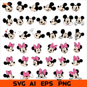 Mickey Mouse Minnie SVG Bundle Layered Head svg Birthday tshirt svg, Tumbler Mug svg files for Cricut, SVG Files For Cricut, For Silhouette