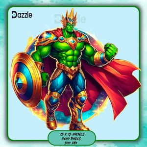 Hulk Aquarell Splash, Clipart-Bilder, Hulk png, Superheld png, Hulk Splash Design, transparenter Hintergrund, sofort-Download