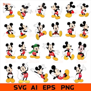 Mickey Mouse SVG Bundle, Mouse png bundle, Mega Mouse Png, Svg files for cricut, Silhouette, Mouse Vector, Cartoon Cliparts, Layered svg