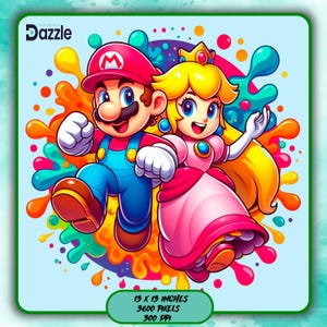 Images Clipart aquarelle Mario et Peach, graphiques et illustrations, images gaming PNG