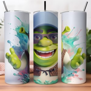 Shrek Tumbler Watercolor Splash 20 Oz Skinny Tumbler Designs  Tumbler Design, Sublimation Wraps, PNG Cute Stitch Images PNG Digital Download