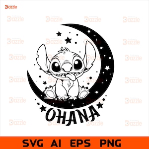 Stitch Svg, Ohana Png, Family Ohana Svg, Stitch Ohana Svg, Stitch Decal Svg, Ohana Means Family Svg, Instant Download, Vector, Cricut