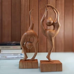 Yoga Lovers Gift Balinese Yoga Wooden Display Statue | Table Decoration | Living Room Decor