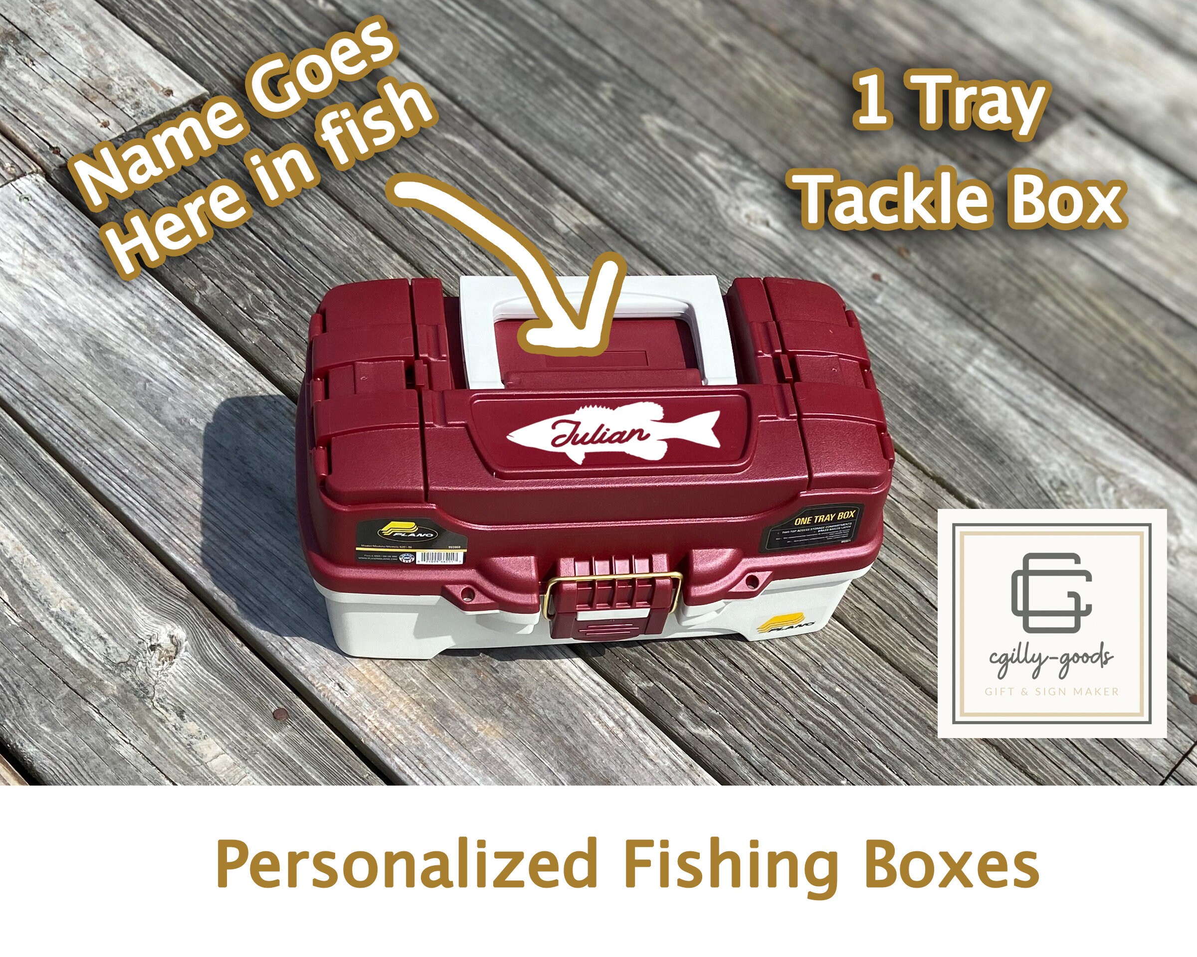 Personalized With Name Red and White Plano 1 Tray Fishing Box -  Canada