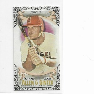2021 Mike Trout Allen & Ginter Mini Black Border Card - SPEDIZIONE gratuita