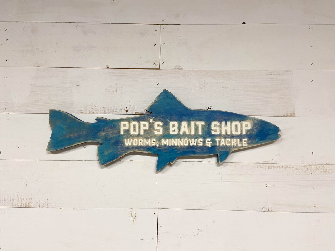 Personalized Bait Shop Wood Sign - Etsy