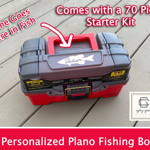 Personalized Kids Tackle Box With Fishing Gear Etsy