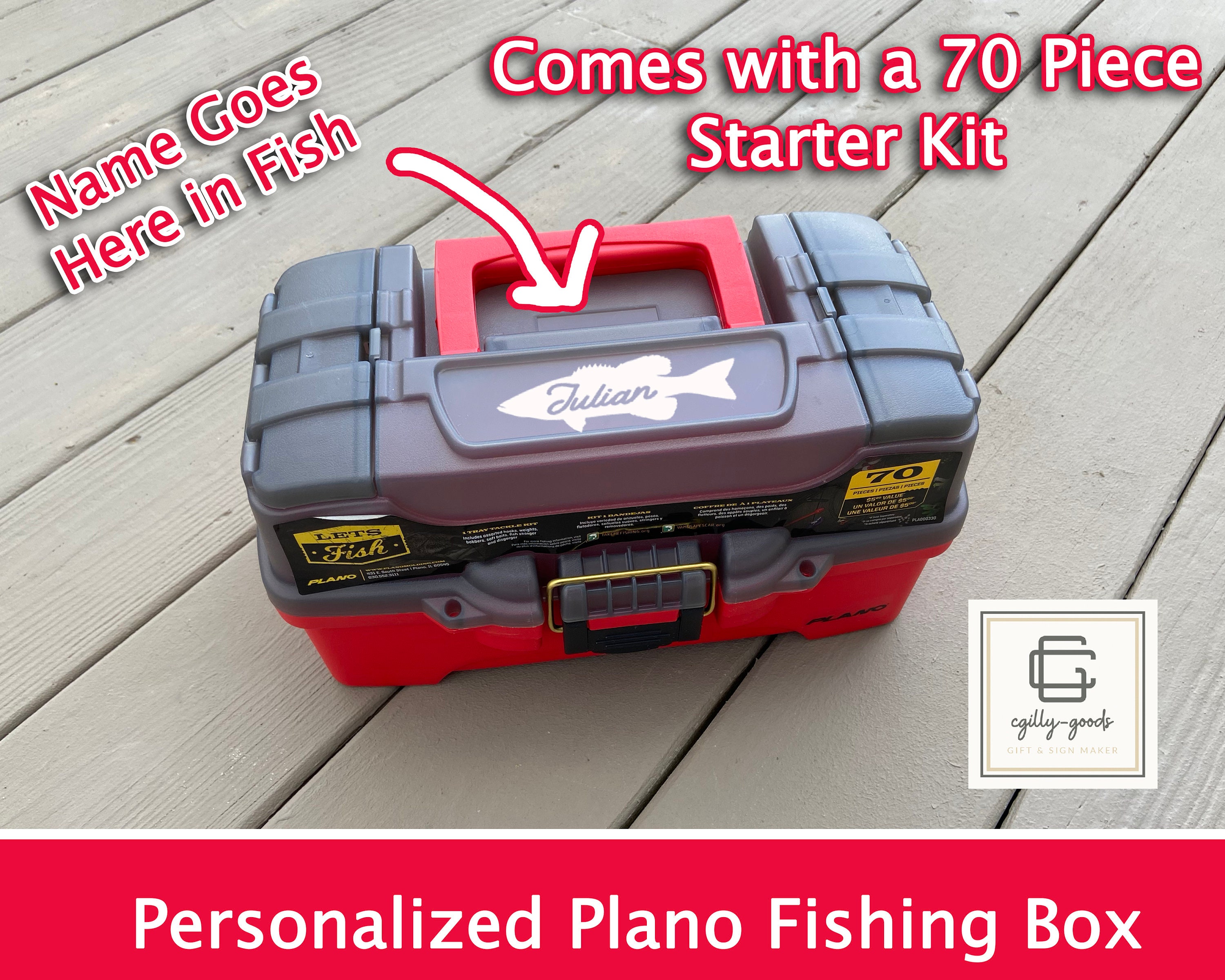 New Red Color Personalized LIMITED EDITION Red Plano 1-tray Fishing Tackle  Box With 70 Piece Tackle -  Israel