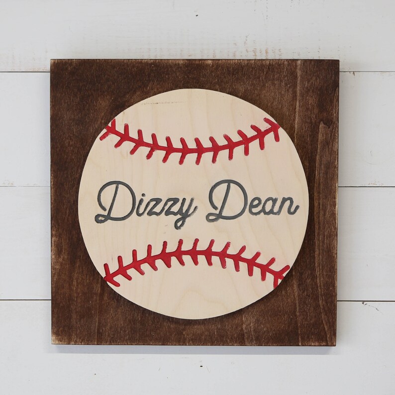Personalized Vintage Baseball Player Name Sign Etsy