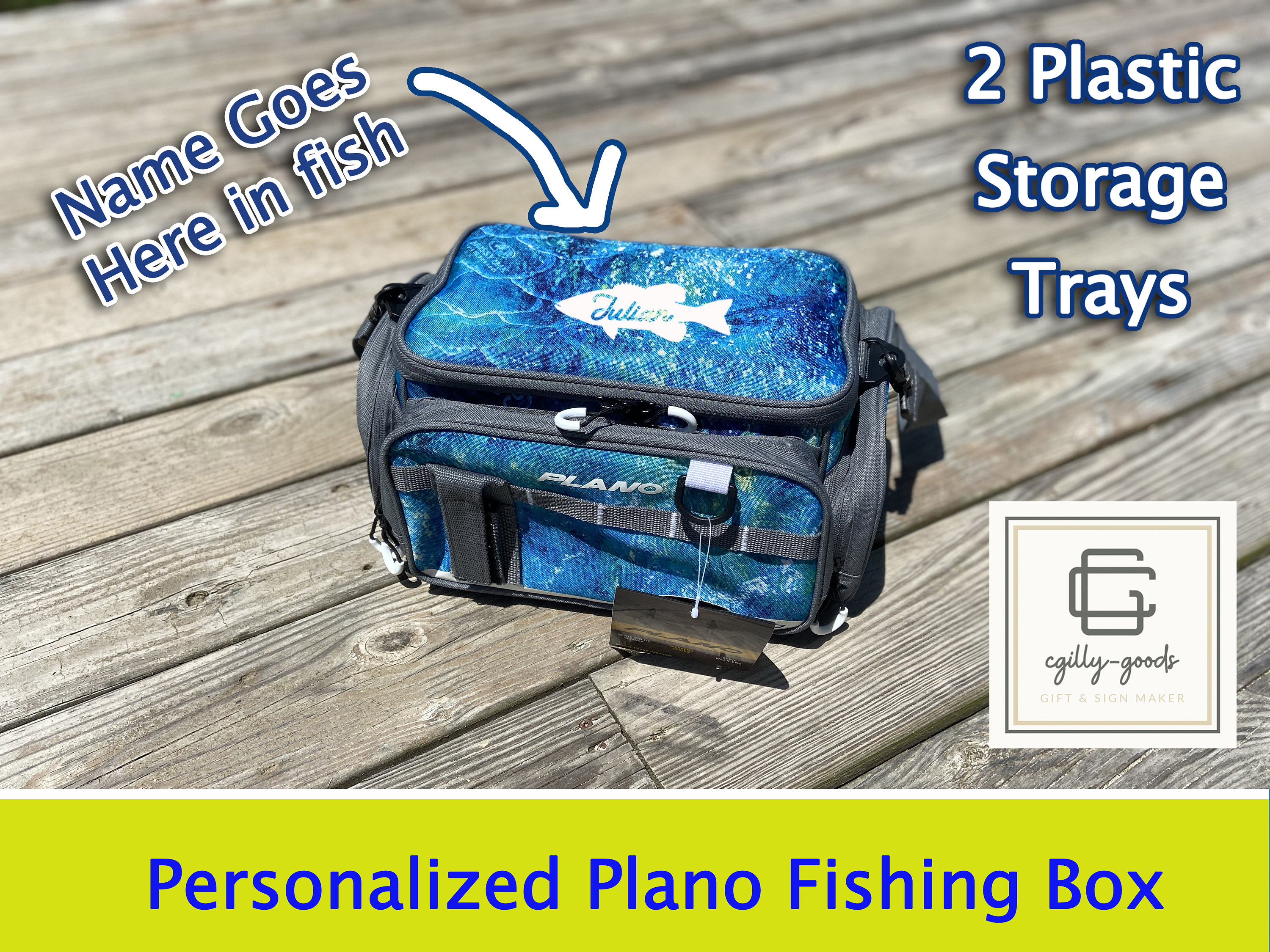 Personalized Plano Mossy Oak 3600 Blue Water Scales Soft Tackle Bag Free  Shipping 