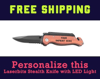 Personalizable Laserbits Stealth Knife with LED Light - Free Shipping - Cgilly-goods