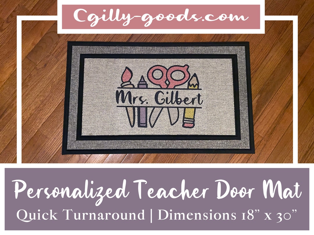 Personalized TEACHER Classroom Door Mat FREE SHIPPING quick Etsy