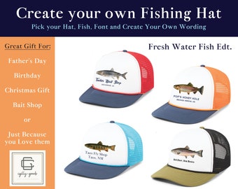 Create Your Own Fresh Water Fishing Hat - Foam Trucker Hat - Personalizable - Quick Turnaround - FREE SHIPPING