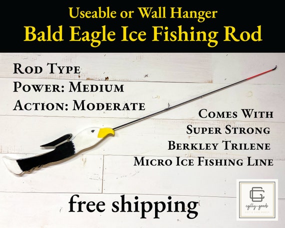 Eagle Ice Fishing Rod / Pole Free Shipping Useable or Wall Hanger Grumpy  Old Men 