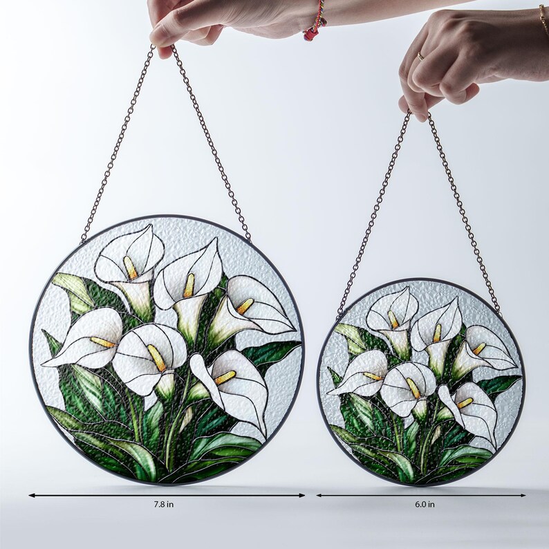 Calla Lilies Faux Stained Glass Suncatcher, Calla Lily Beautiful
