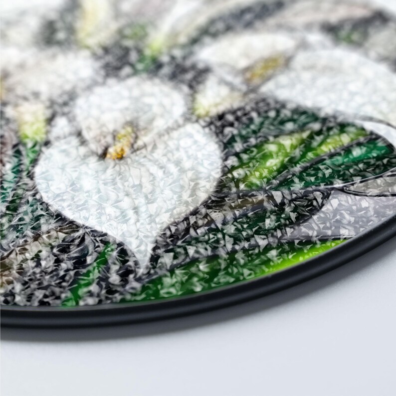 Calla Lilies Flower GLASS Suncatcher Hanging, 6th Anniversary Flower