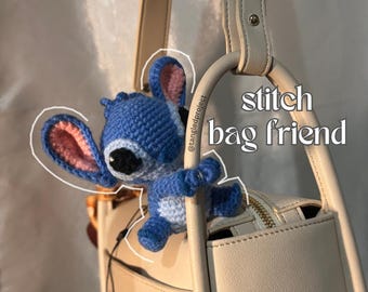 Point fait main personnalisé, ange, breloque de sac Amigurumi au crochet Lilo, ami de sac, porte-clés cadeau Saint-Valentin