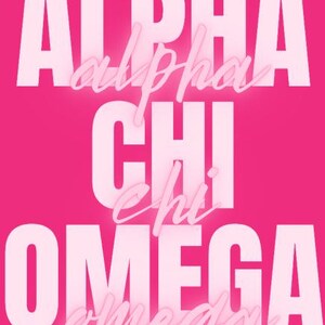 Afiche rosa de Alpha Chi