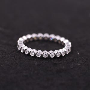 Round Moissanite Diamond Full Eternity Band Diamond Eternity Ring Stones in Full Eternity Matching Band Stackable Band Anniversary Ring