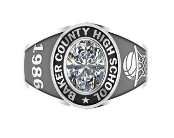 Personalized Class Rings, Senior Class Ring, Silver Graduation Ring, College Class Ring, School Ring, High School Class Ring,University Ring