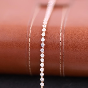 Round Moissanite Diamond Wedding Bracelet By Sparkjewelsca, Tennis Bracelet 14K White Gold Bracelet, Lab Grown Diamond Bracelet For Her