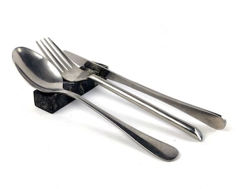 Reposacubiertos de granito hecho a mano: Decoración de mesa de piedra de lujo