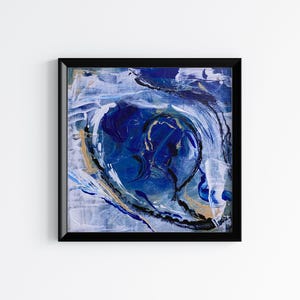 4x4 inch Original small abstract modern contemporary art, acrylic painting on paper, original abstract wall art square artwork