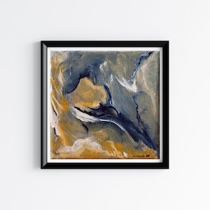 4x4 inch Original small abstract modern contemporary art, acrylic painting on canvas, original abstract wall art square artwork