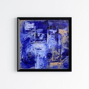 4x4 inch Original small abstract modern contemporary art, acrylic painting on paper, original abstract wall art square artwork