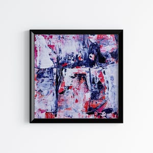 4x4 inch Original small abstract modern contemporary art, acrylic painting on paper, original abstract wall art square artwork